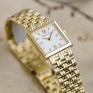 <img class='new_mark_img1' src='https://img.shop-pro.jp/img/new/icons47.gif' style='border:none;display:inline;margin:0px;padding:0px;width:auto;' />TIFFANY & Co. ティファニー｜スクエアブレスレット｜クォーツ・2000年代製｜レディースアンティーク時計