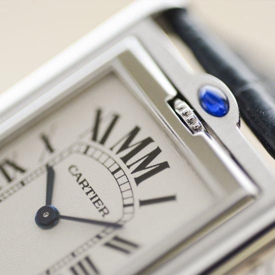 青　Cartier タンク バスキュラント LM ※中身のゼンマイなし CARTIER【2000年代】タンク バスキュラント LM ミレニアム限定