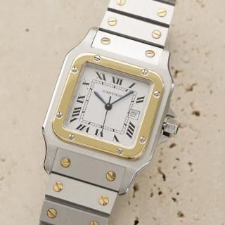 <img class='new_mark_img1' src='https://img.shop-pro.jp/img/new/icons47.gif' style='border:none;display:inline;margin:0px;padding:0px;width:auto;' />カルティエ Cartier｜サントスカレLM｜自動巻き・1980年代製｜メンズアンティーク時計