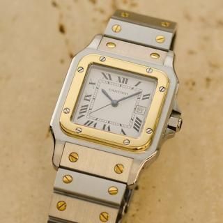 <img class='new_mark_img1' src='https://img.shop-pro.jp/img/new/icons47.gif' style='border:none;display:inline;margin:0px;padding:0px;width:auto;' />カルティエ Cartier｜サントスカレLM｜自動巻き・1980年代製｜メンズアンティーク時計