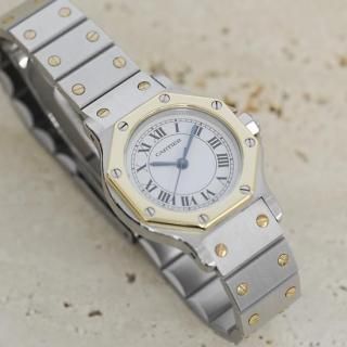 <img class='new_mark_img1' src='https://img.shop-pro.jp/img/new/icons47.gif' style='border:none;display:inline;margin:0px;padding:0px;width:auto;' />カルティエ Cartier｜サントスオクタゴン SM ｜自動巻き・1980年代製｜レディースアンティーク時計