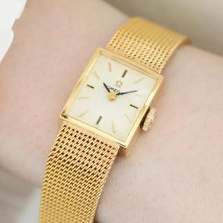 OMEGA 手巻き時計 ホワイト文字盤 O-7547| オメガ ポーセリン文字盤 ブルースチール針 全アラビア