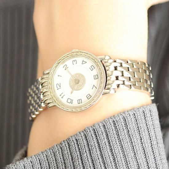 正規品 本物 HERMES エルメス セリエ レディース 腕時計 シルバー エルメス HERMES｜セリエ｜クォーツ・1990年代製｜アンティーク