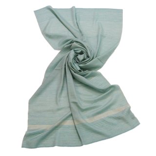 【送料無料】カシミヤ 手織りストール 70cm×200cm(ブルーグリーン) 