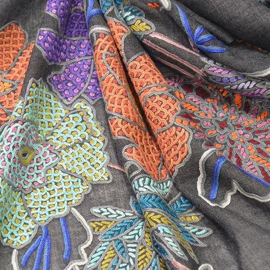 ドルガバ　スカーフ　ストール　花　約130㎝×190㎝　シワ,糸ツレあり ドルガバ スカーフ ストール 花 約130㎝×190㎝ シワ,糸ツレあり