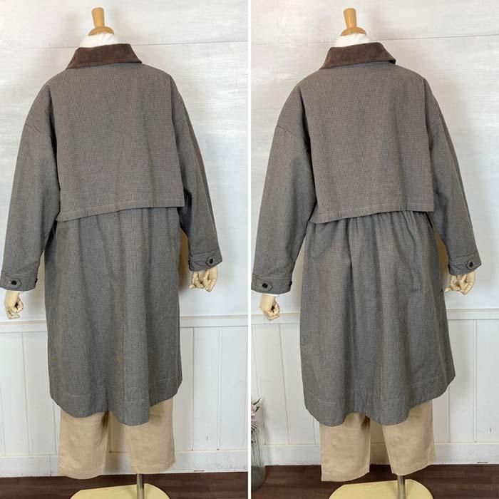 正規通販】tukuroi/ツクロイ 綿麻引き揃え千鳥柄ステンカラー 正規通販】tukuroi/ツクロイ 綿麻引き揃え千鳥柄ステンカラー