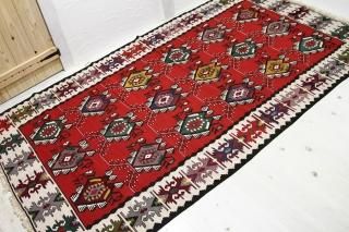 オールドキリム　ウール100% 69×92 オールドキリム ウール100% トルコヴィンテージラグ