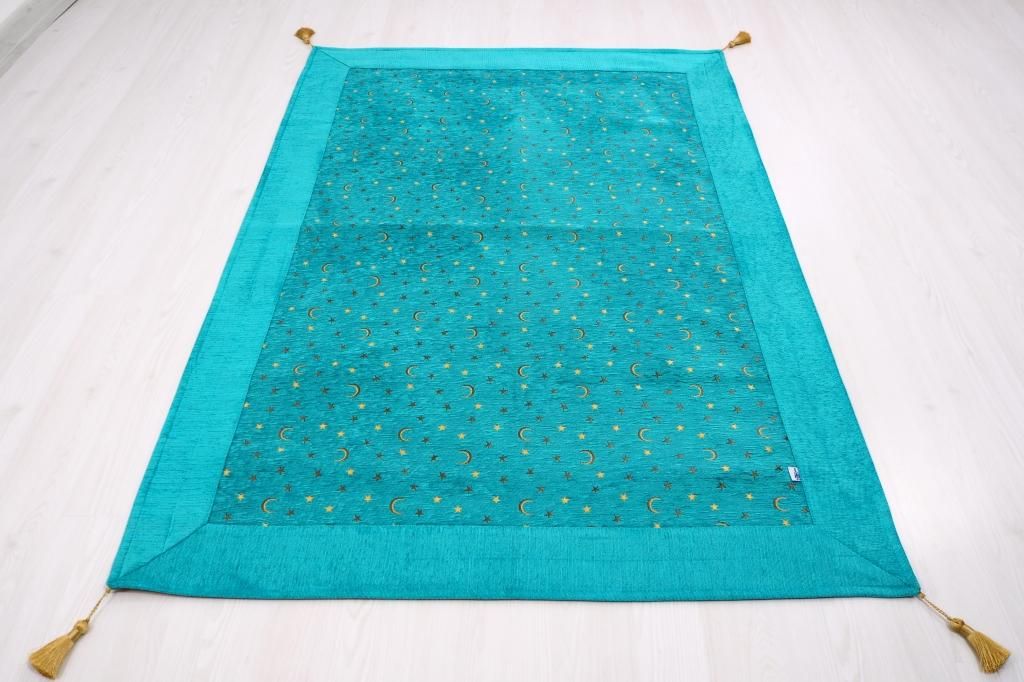 トルコファブリック マルチカバー 200x140cm ターコイズブルー