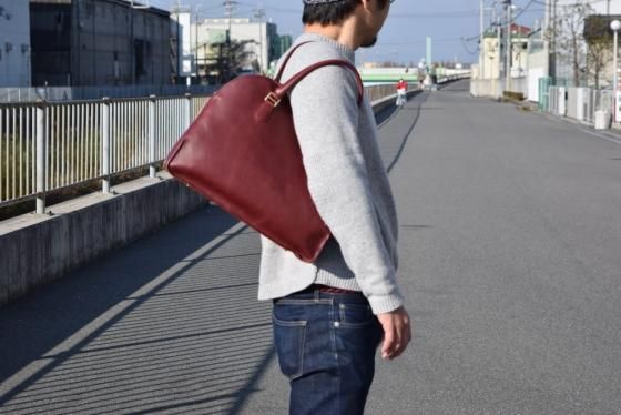 バリー ブラウン 編み込み ショルダーバッグ レザー ボルドー