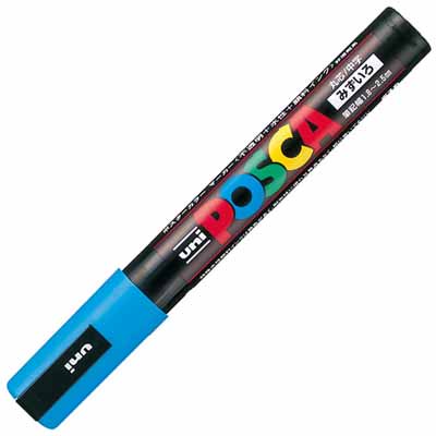 三菱鉛筆 POSCA ポスカ 中字 水色 PC-5M.8通販なら文房具専門の文具