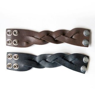 braided leather bracelet (wide)