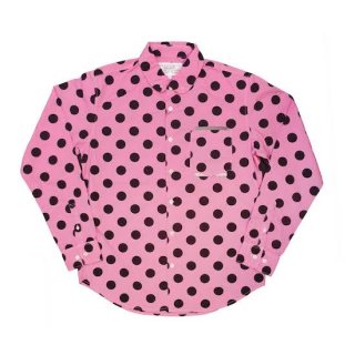 polkadot pinned collar shirt