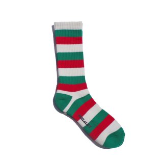 tricolor socks(white x green x red )