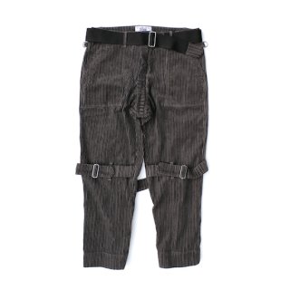 stripe cord bondage trousers modern(gray)