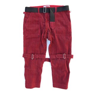 stripe cord bondage trousers modern(red)