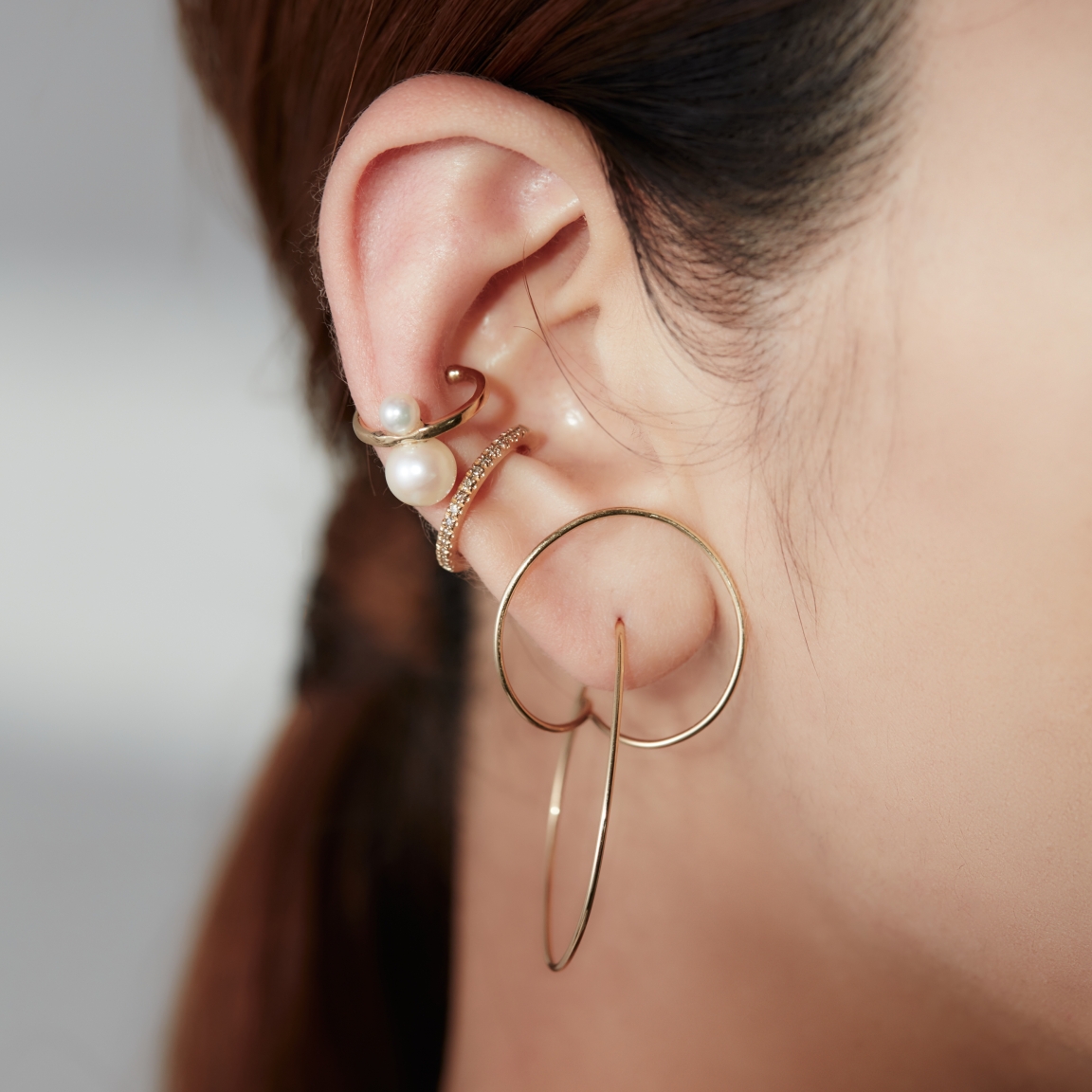 Hirotaka（ヒロタカ) Double Pearl Ear Cuff | パール イヤーカフ