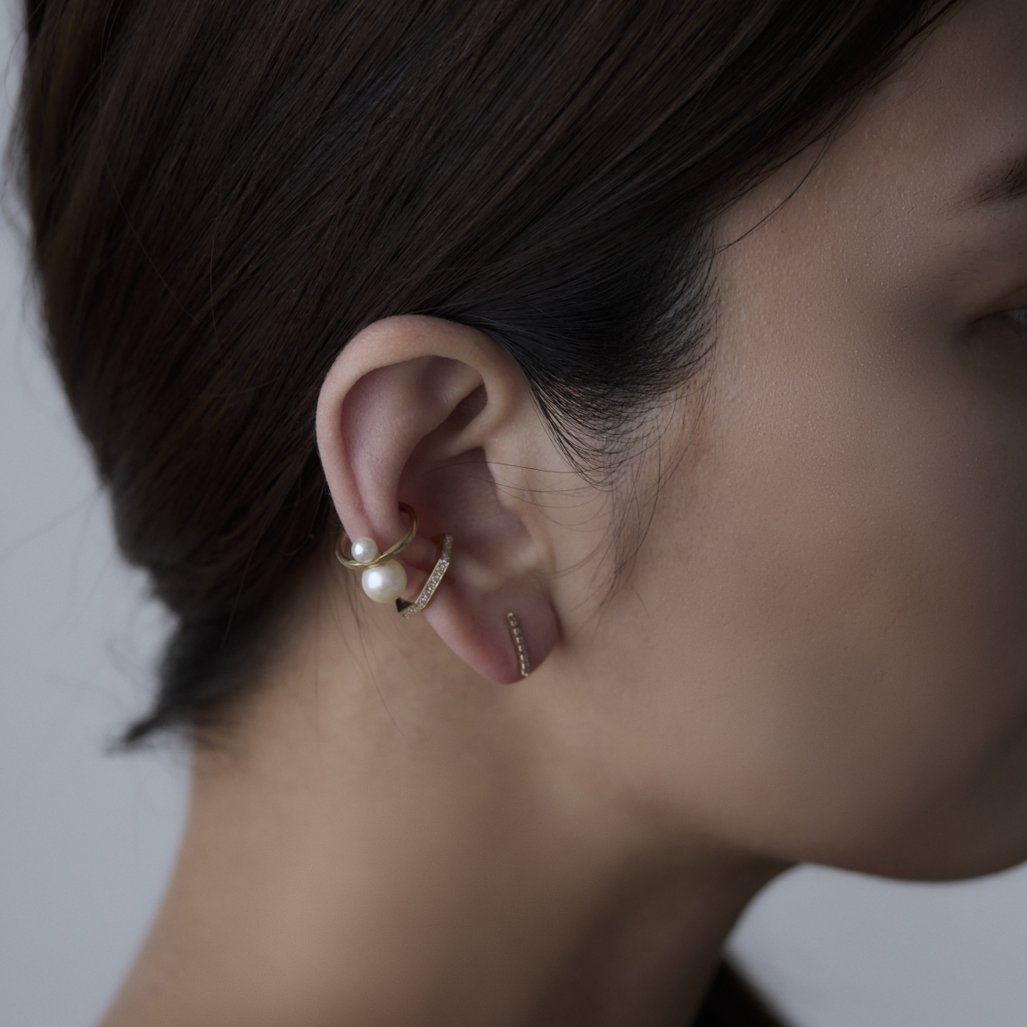 ヒロタカ hirotaka パール イヤーカフ 2点セット Hirotaka（ヒロタカ) Double Pearl Ear Cuff | パール