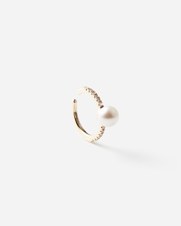 Akoya Pearl Diamond Ear Cuff | ѡ 䡼*