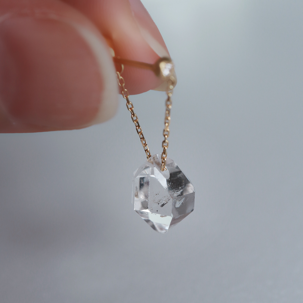 talkative(トーカティブ) Herkimer Quartz / Short Chain | ダイヤモンド ピアス - CULET  公式オンラインサイト