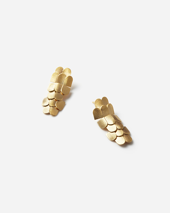 Double rounded roof Earrings L (color_GOLD) |  ԥ