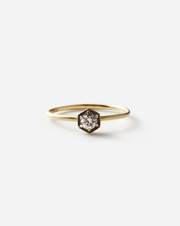 3.5mm BROWN Diamond Hexagon Ring |  󥰡ڴָ_6/3 tue.-7/1 tue.ޤǡ
