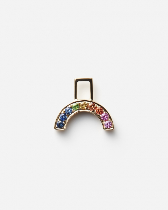 Rainbow EarWish with rainbow sapphires and tsavorites | サファイア ツァボライト チャーム