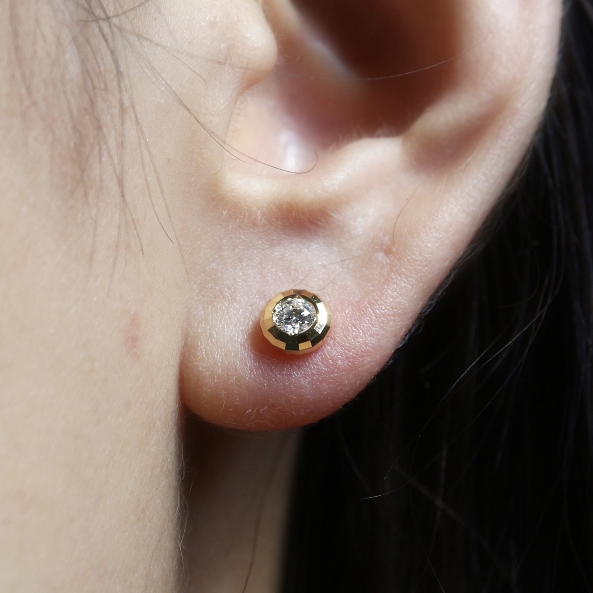 talkative(トーカティブ) PUFF Pierce / MIRROR Solitaire / L | ダイヤモンド ピアス - CULET  公式オンラインサイト