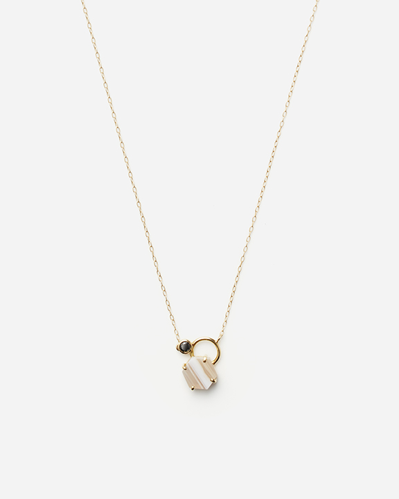 Agate, Black Diamond Necklace | アゲート ブラックダイヤモンド ネックレス