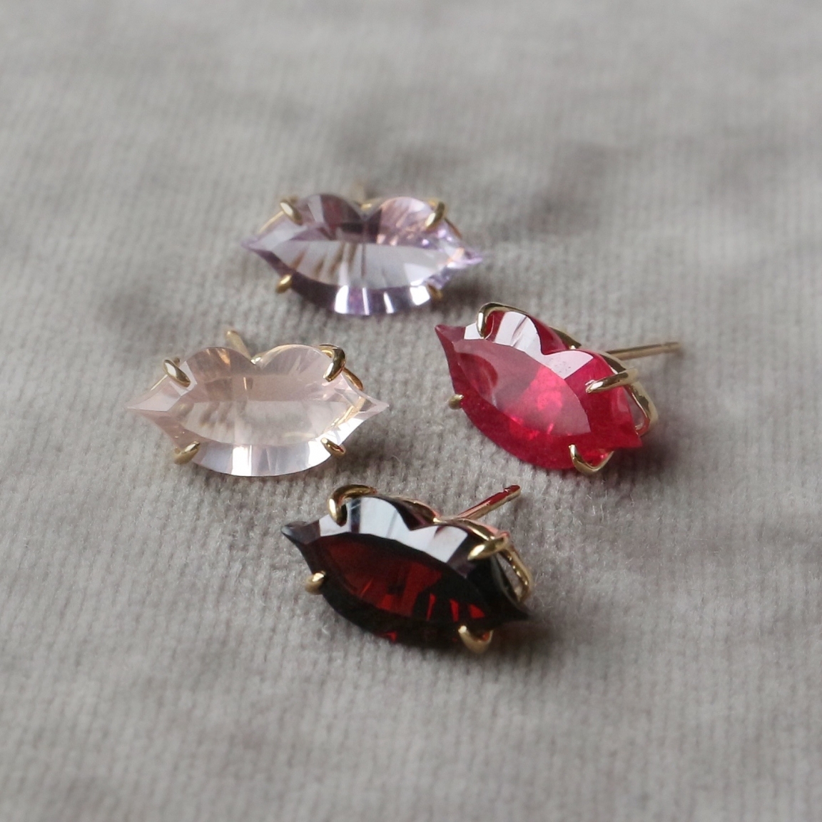 mika jewellery(ミカジュエリー) ローズクォーツ ピアス- CULET 公式 mika jewellery(ミカジュエリー) ローズクォーツ ピアス- CULET 公式