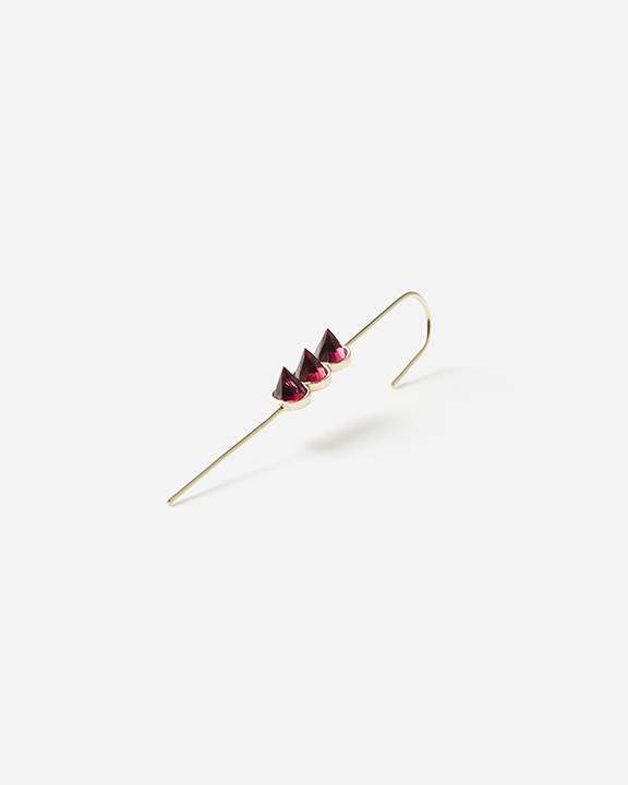 Rhodolite Garnet Goddess Ear Stick | ロードライトガーネット ピアス