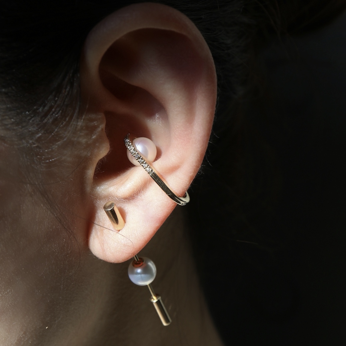 Hirotakaヒロタカ Short Spear Earring   パール ピアス   CULET