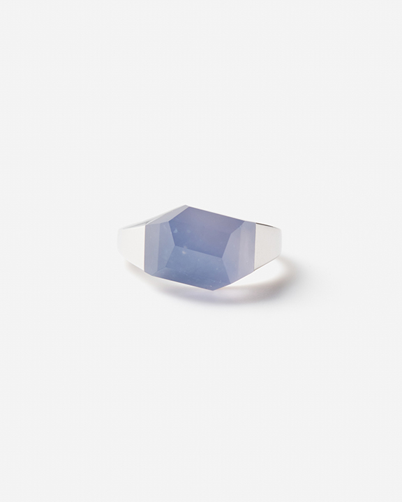 Blue Chalcedony Mini Rock Ring (Crystal) | ブルーカルセドニー リング
