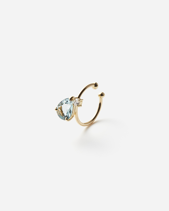 Aquamarine, Diamond Ear Cuff | おとなのイヤカフ アクアマリン ダイヤモンド