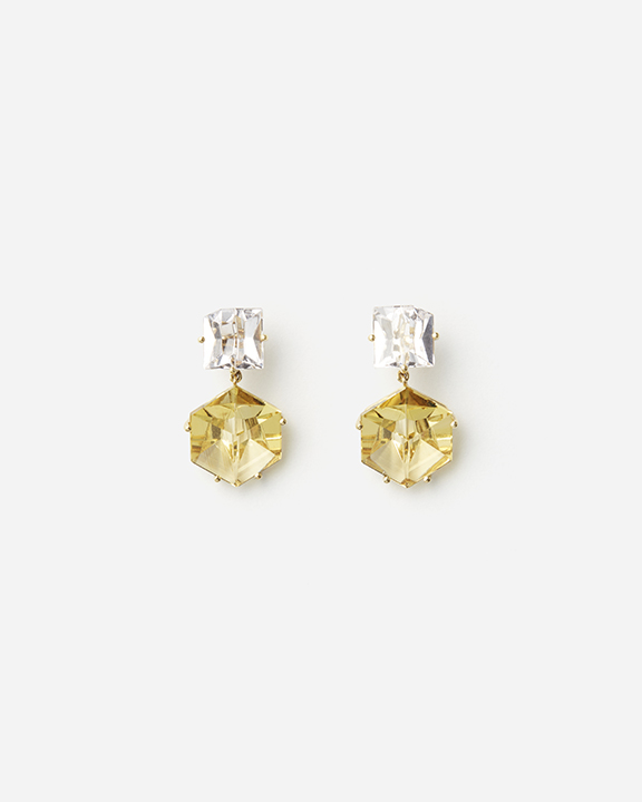 KLAR Morganite Golden Beryl Drop Earrings | モルガナイト ゴールデンベリル ピアス