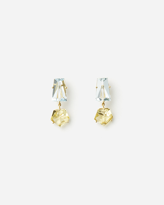 KLAR Aquamarine Golden Beryls Drop Earrings | アクアマリン ゴールデンベリル ピアス