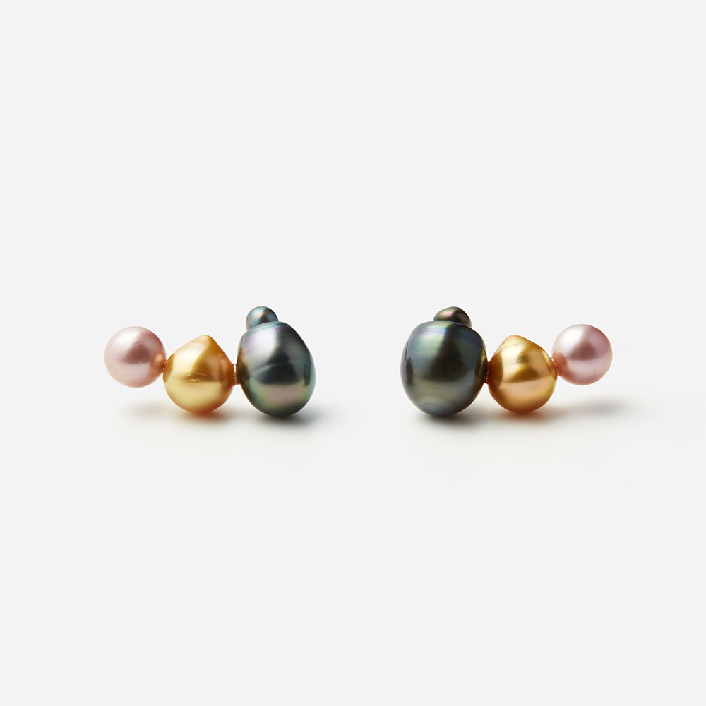 mika jewellery（ミカジュエリー) Triple Pearls Earrings | タヒチ 
