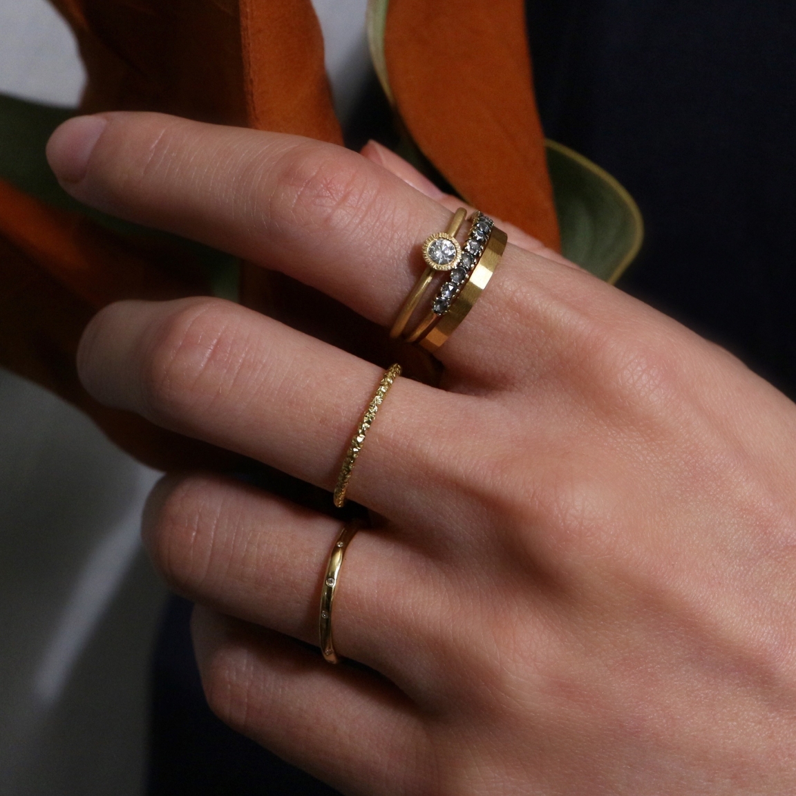 【30％OFF】 SATOMI KAWAKITA (サトミ カワキタ) Inlaid Diamond Band Ring アクセサリー