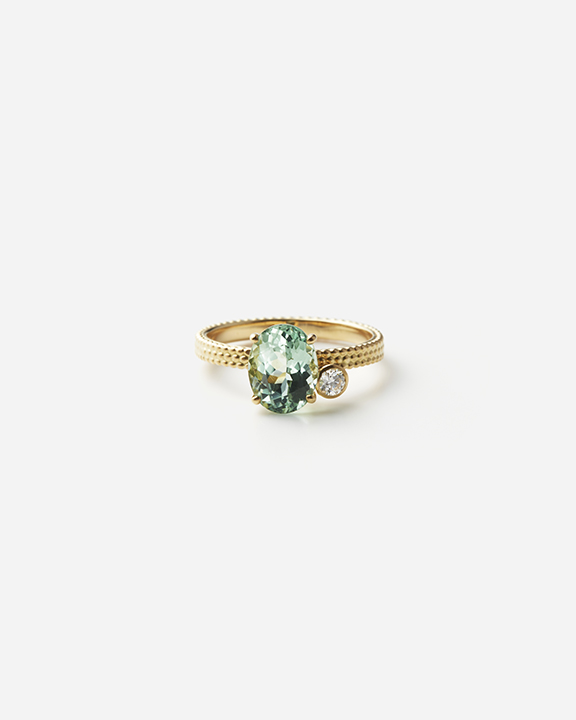 Green Tourmaline, Diamond Ring | グリーントルマリン ダイヤモンド リング