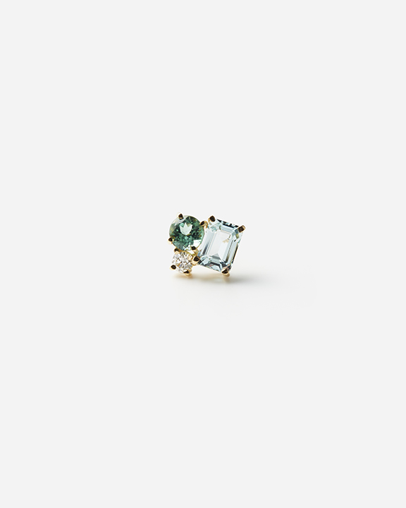 Aquamarine Green Tourmaline Diamond Pierce  | アクアマリン  グリーントルマリン ダイヤモンド ピアス