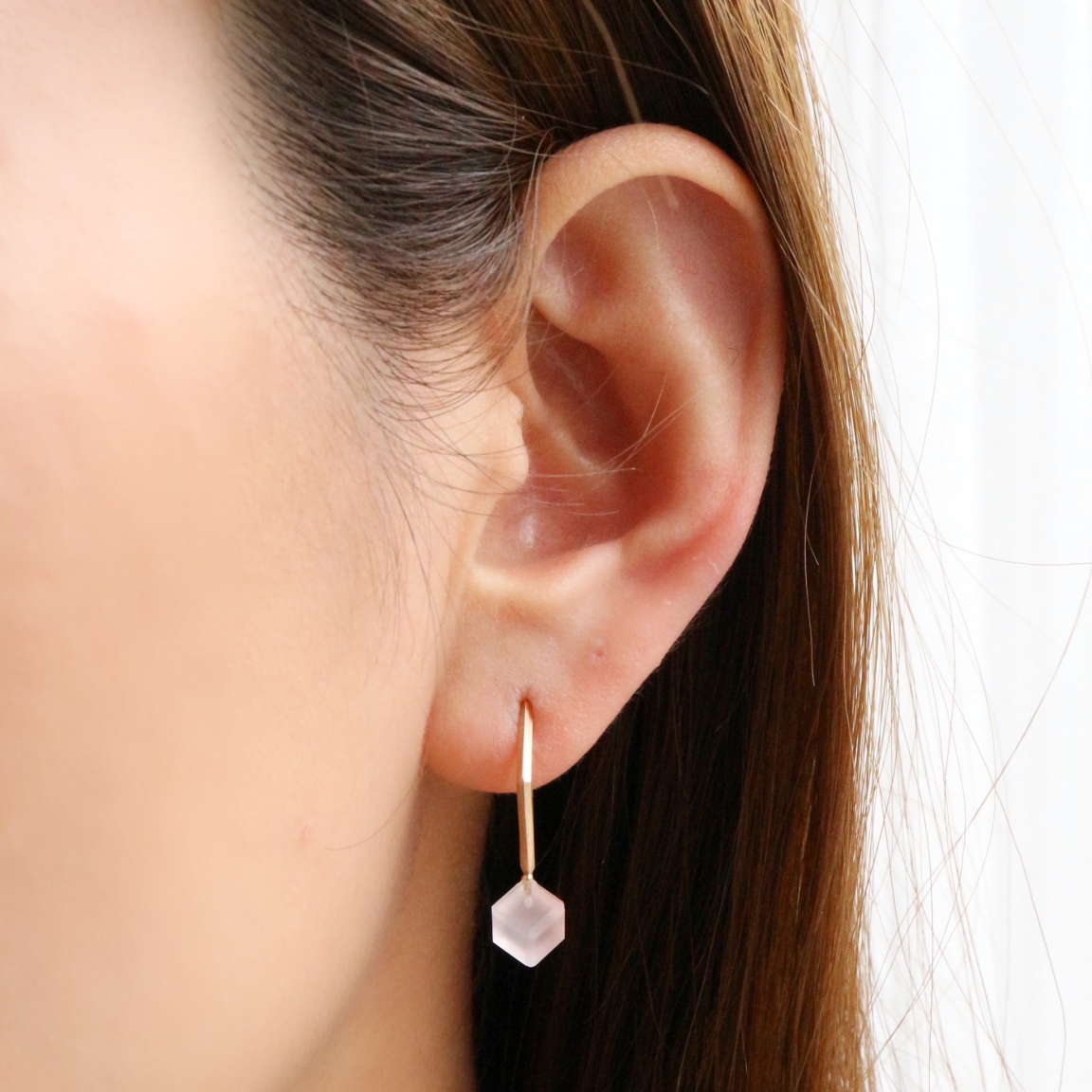 jaren ( ヤーレン ) Dia Shaped Earrings | ローズクォーツ jaren ( ヤーレン ) Dia Shaped Earrings | ローズクォーツ