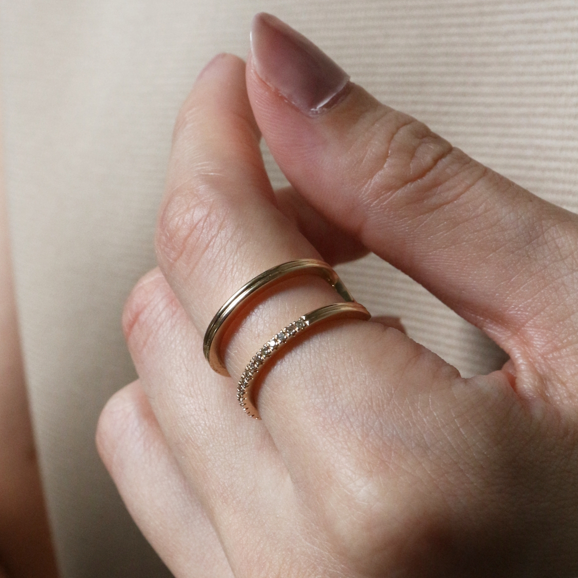 Hirotaka(ヒロタカ) Diamond Double Line Ring | ダイヤモンド Hirotaka(ヒロタカ) Diamond Double Line Ring | ダイヤモンド