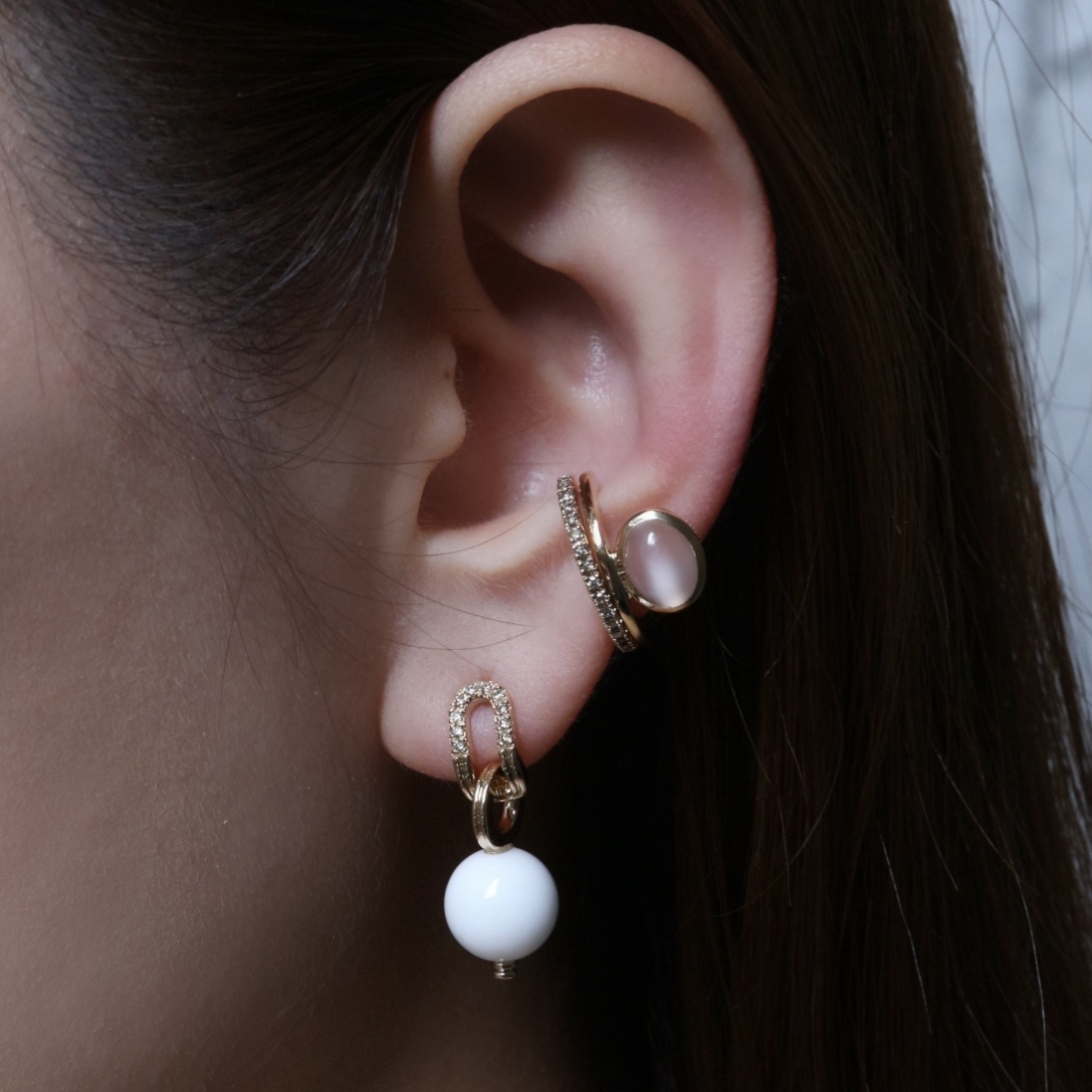 Hirotaka(ヒロタカ) Beluga Oblong Diamond White Agate Hirotaka(ヒロタカ) Beluga Oblong Diamond White Agate