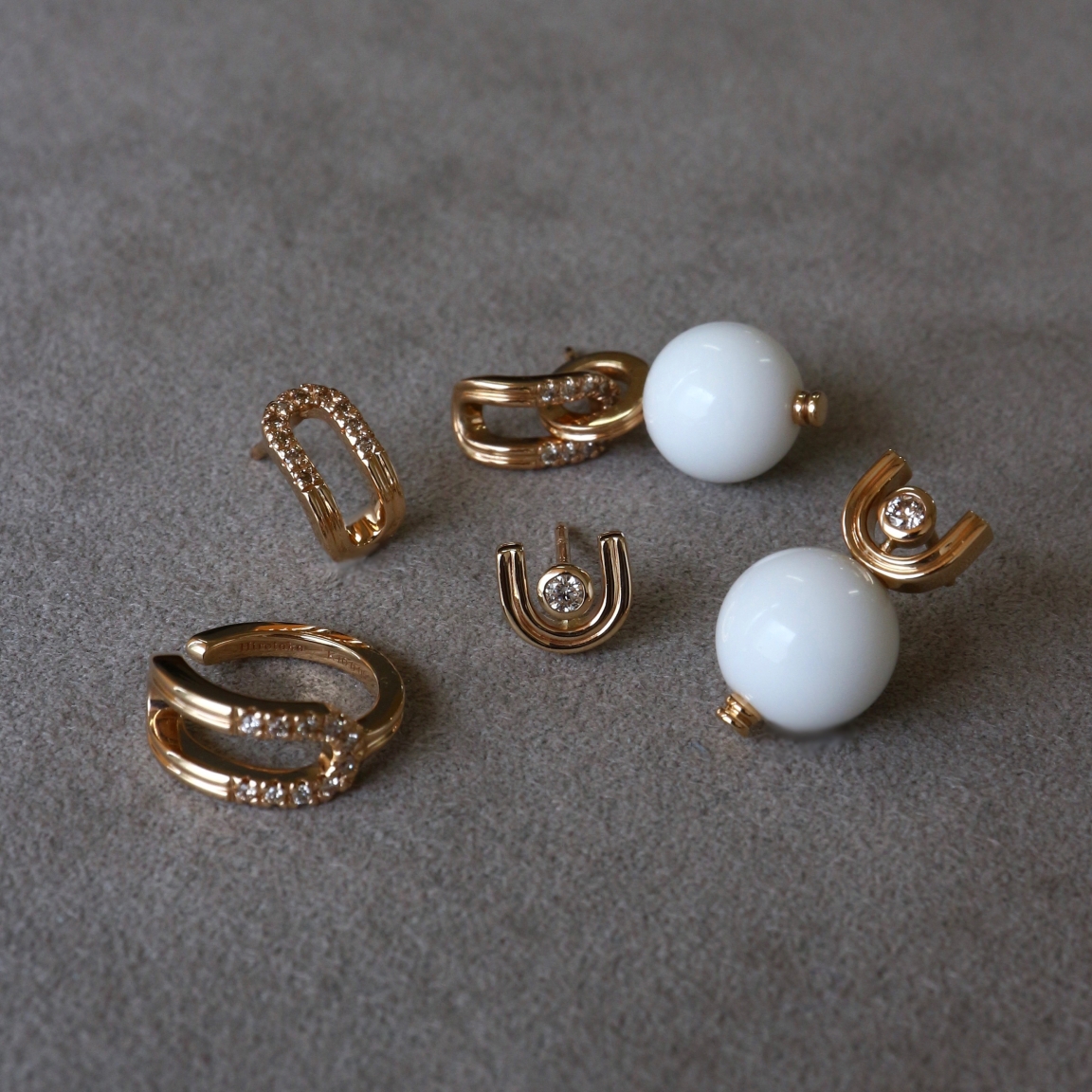 Hirotaka(ヒロタカ) Beluga Diamond White Agate Earring Hirotaka(ヒロタカ) Beluga Diamond White Agate Earring