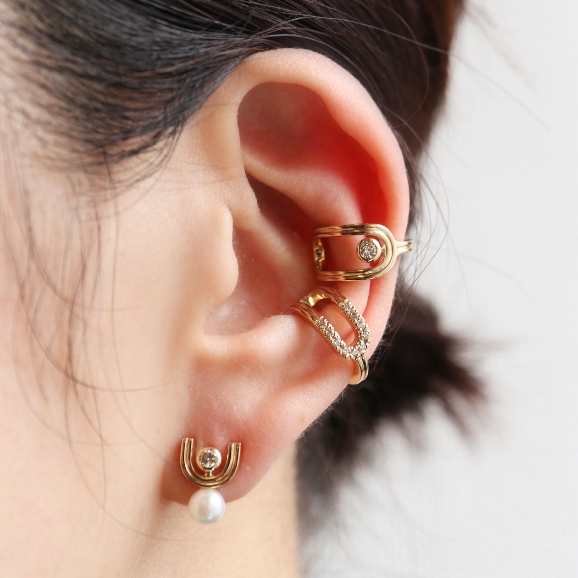 Hirotaka（ヒロタカ) Beluga Oblong Diamond Ear Cuff | ダイヤモンド