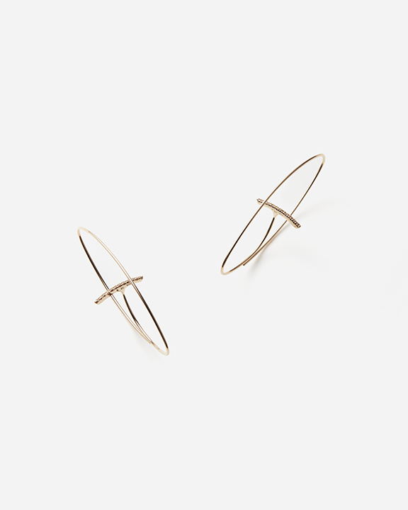 Hirotaka（ヒロタカ) Gossamer Diamond Floating Earring L ...