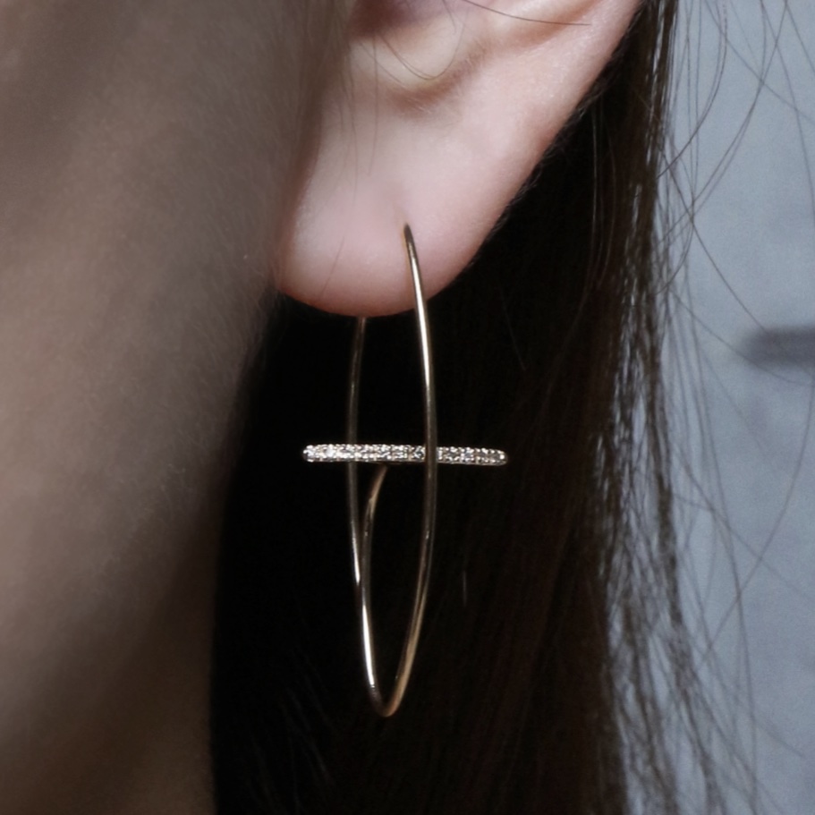 Hirotaka(ヒロタカ) Gossamer Diamond Floating Earring M Hirotaka(ヒロタカ) Gossamer Diamond Floating Earring M