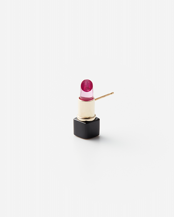 Lipstick Single Earring (Lab Grown Pink Sappire)| ラボグロウンピンクサファイア ピアス