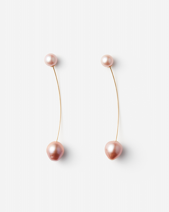 Swing Pearl Earrings (Pink)| ѡԥ
