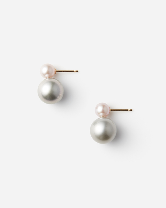 Double Pearl Earrings | パールピアス
