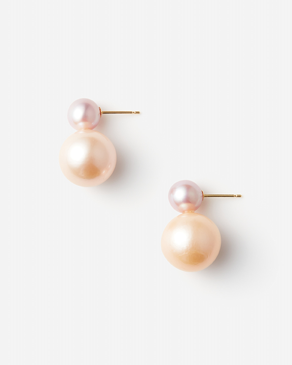 Double Pearl Earrings | パールピアス
